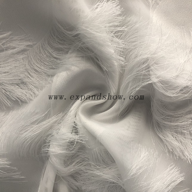 Fancy women dresses fabric polyester chiffon manual jacquard fabric 